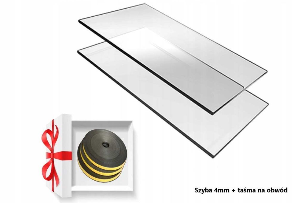 Szyba do kominka na wymiar szkło żaroodporne polerowane 800°C + gratis