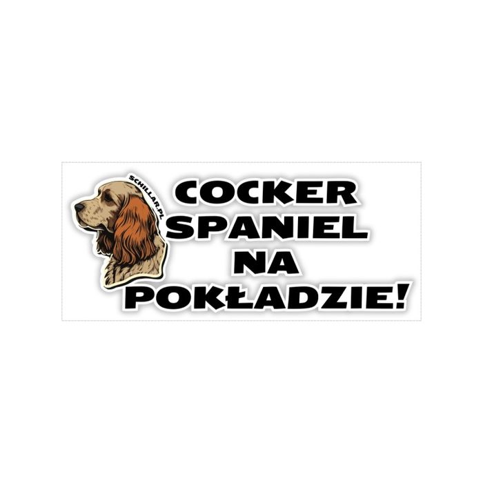 Naklejka na samochód z psem COCKER SPANIEL NA POKŁADZIE
