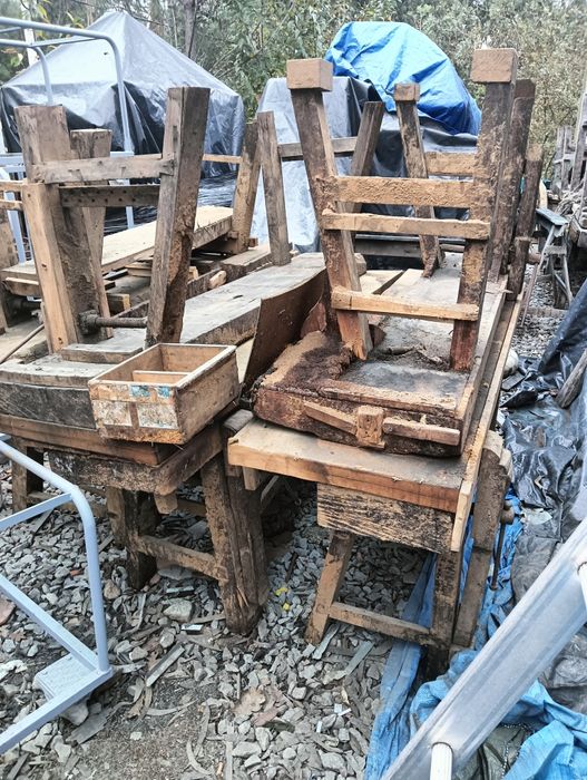 bancos de carpinteiro antigos c/ prensa