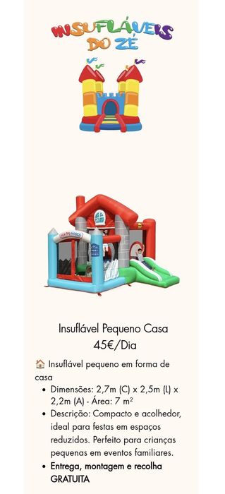 Insuflável alugar