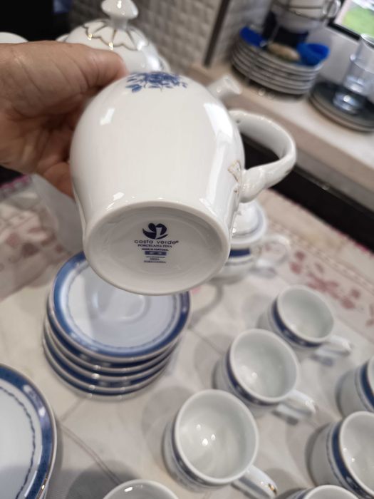 Serviço de Café Porcelana Costa Verde (23 peças)