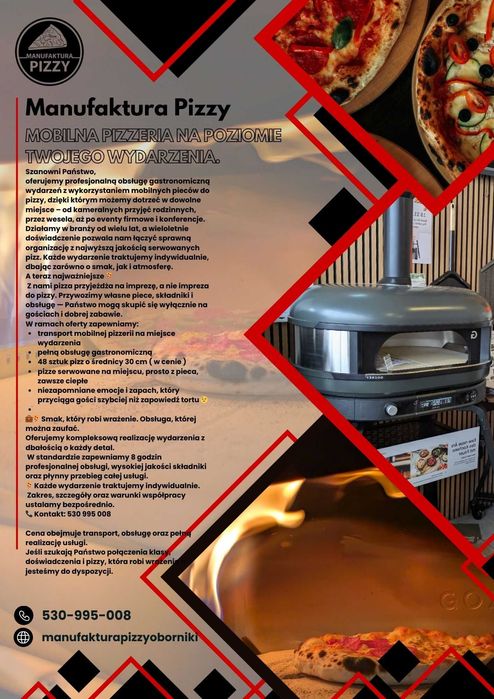 Mobilna pizzeria na eventy, wesela i imprezy firmowe , pizza  catering