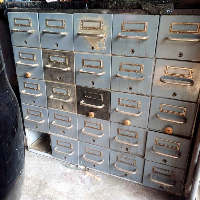 Szafka metalowa kartotekowa prl biblioteczna