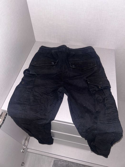 Calças Cargo H&M XS Preto Washed - Bom Estado