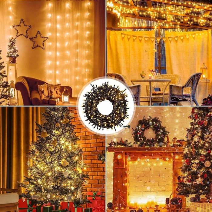 Choinkowe Lampki LED Zewnętrzne Wewnętrzne 20 m 200 LED Wtyczka Pilot