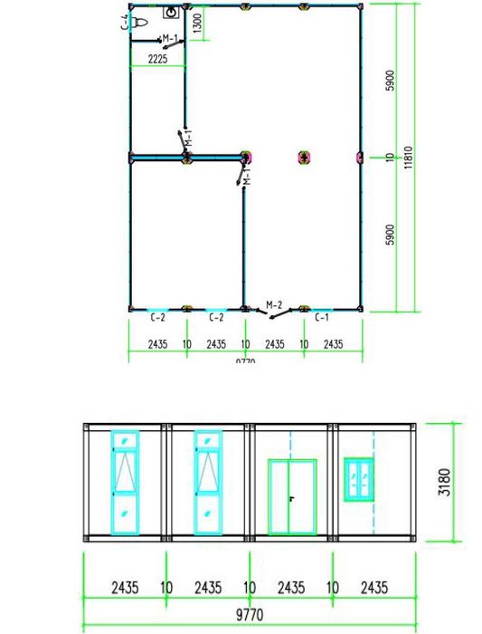Nowe kontenery biurowe 8 sztuk, wysokie 318cm