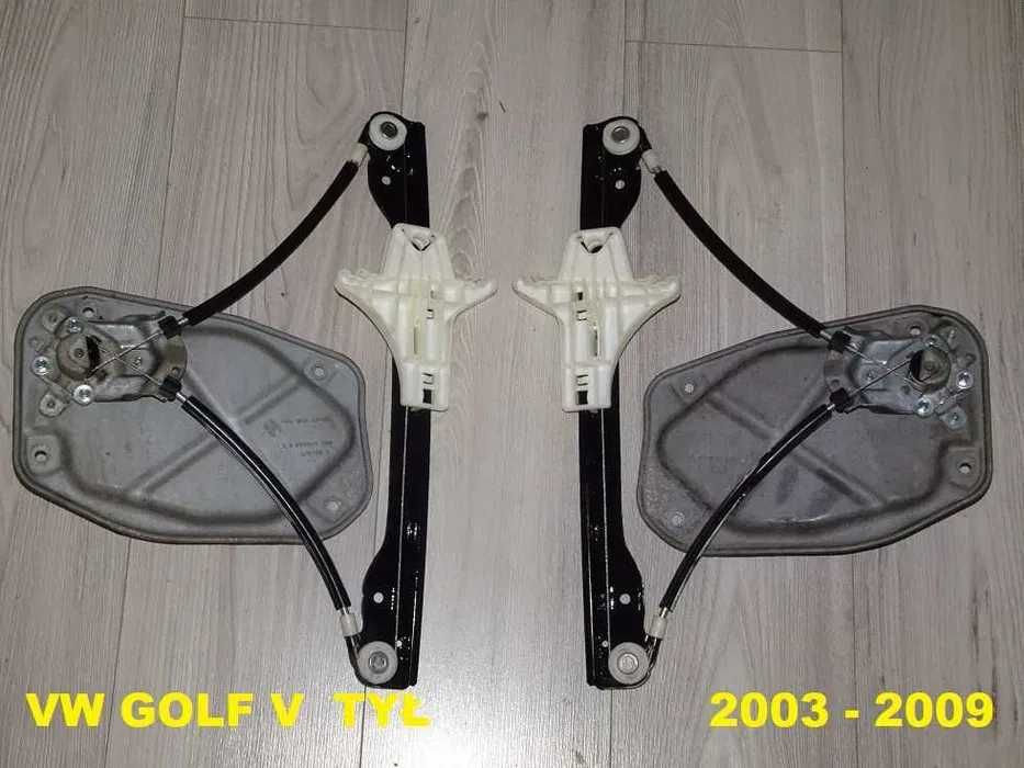 Podnośnik Szyby VW Golf V 5 Tył Prawy Ręczny na korbkę 03-09 [5a]