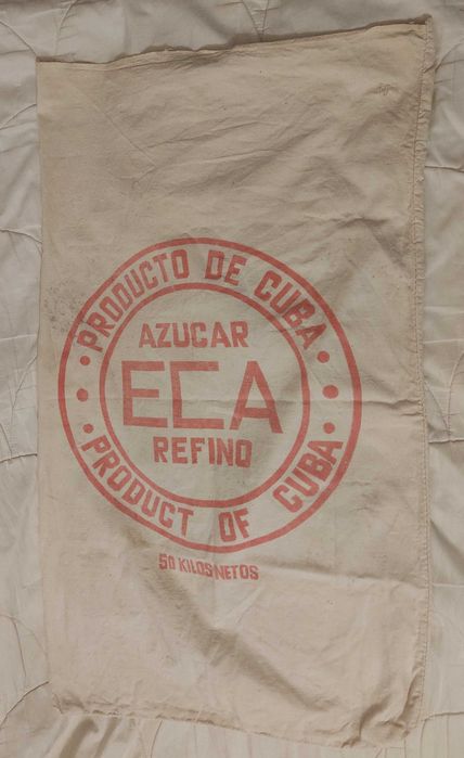 stary worek po cukrze z Kuby, AZUCAR ECA REFINO