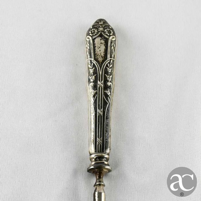 Gancho para botões / cordões (buttonhook) em prata, finais séc. XIX