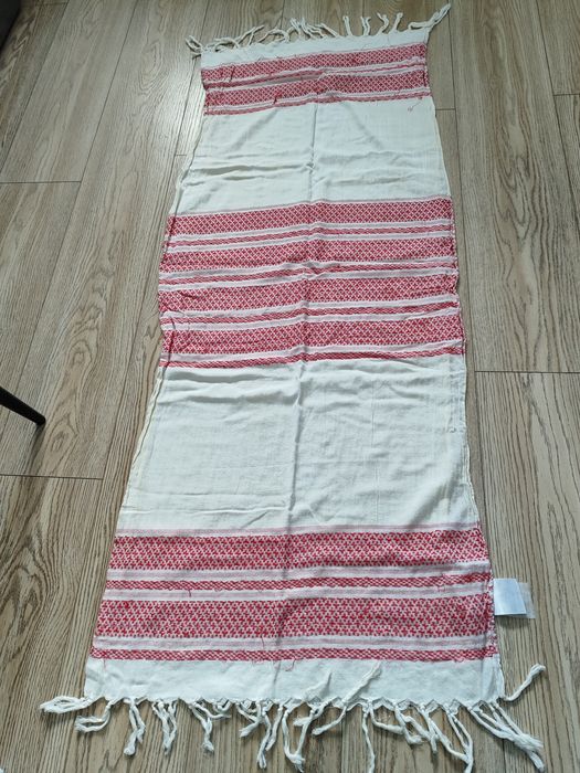 Szal chusta kremowa w czerwoną pepitkę pepitka Accessories