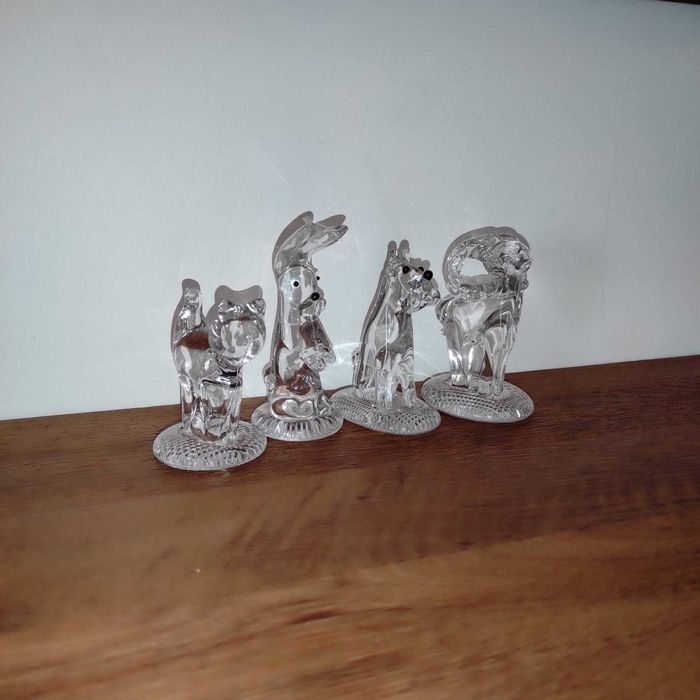 Figurki Szklane Stare Kolekcjonerskie PRL Kot Pies Królik Baran Owca