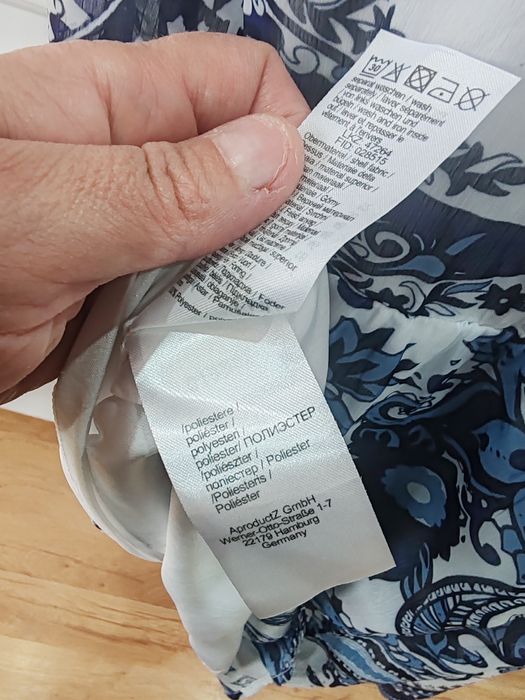 Zwiewna rozkloszowana niebieska sukienka midi Aniston rozmiar 44 poliester