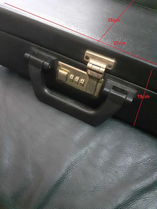 Damska skórzana czarna Aktówka Damska Elegancka z zamkiem szyfrowym