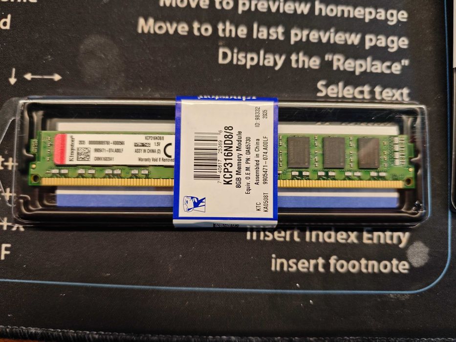 Pamięć Ram Kingston 8GB DDR3 KCP316ND8/8
Układ pamięci: Dual Rank