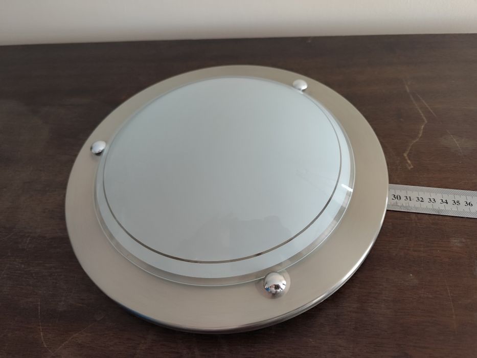 Plafon lampa ścienna sufitowa ze szklanym mlecznym kloszem  trio