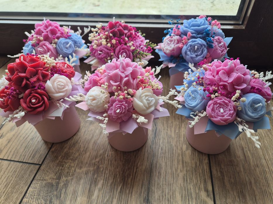 Mini flower box  ze świec  sojowych