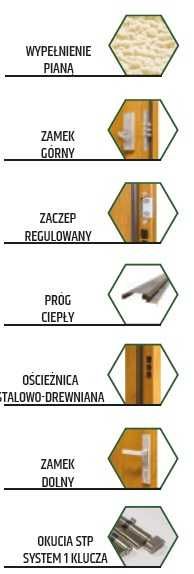Drzwi stalowe 101x208 Orzech, Czyste powietrze