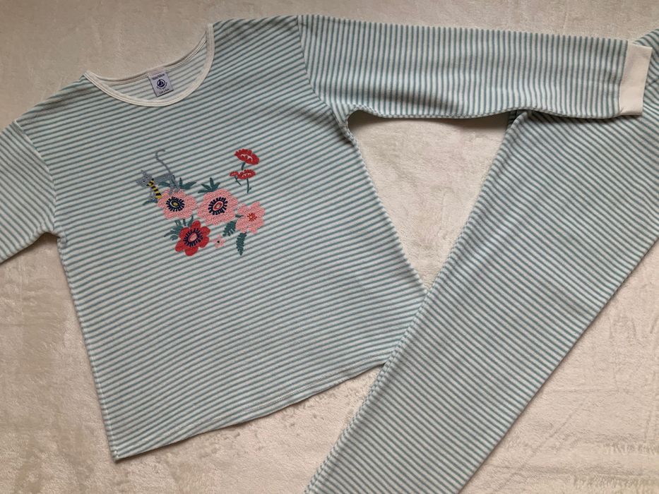 Ciepła piżama piżamka Petit bateau rozm 140
