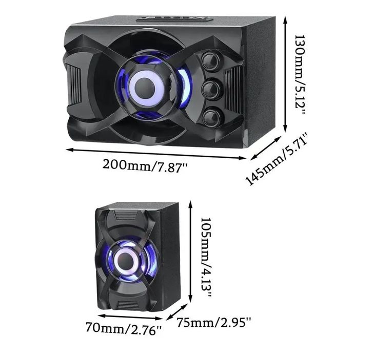 Колонки 2.1 / Блютуз/MP3/ USB/ SD Card /FM тюнер/ пульт ДУ/ 11 Ватт