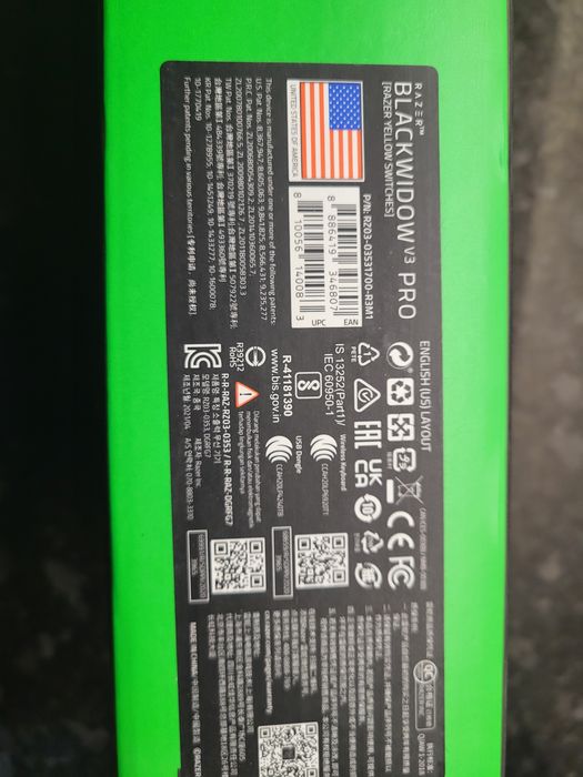 Teclado RAZER Blackwidow v3 Pro wireless - layout Americano