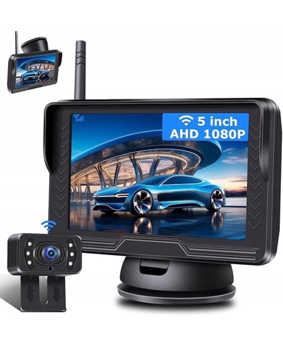 Bezprzewodowa Kamera Cofania AHD 1080p + Monitor 5" HD