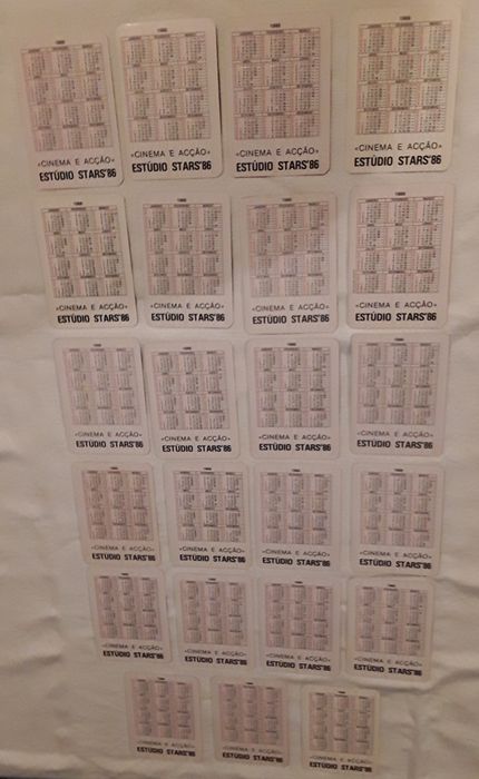 Calendários de bolso: Sylvester Stallone, Rambo, Rocky, Cobra, anos 80
