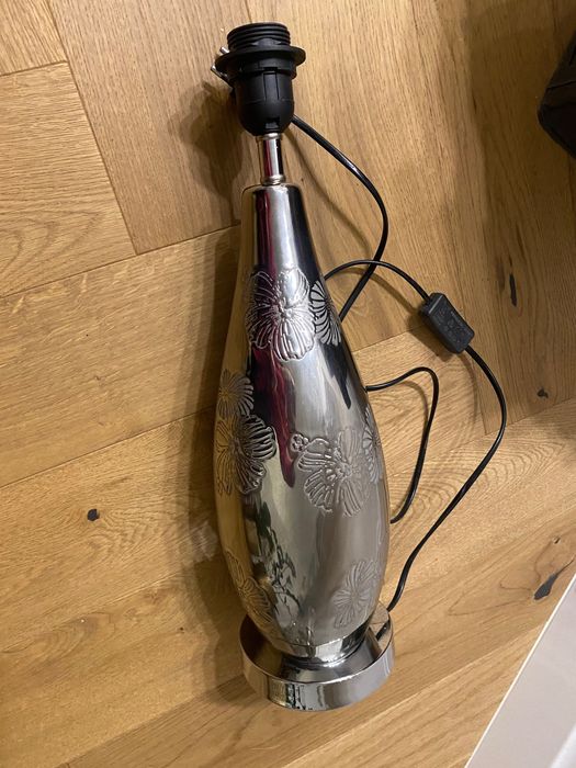 Srebrna Lampa dekoracyjna, podstawa lampy ,Black Red White wys.45 cm