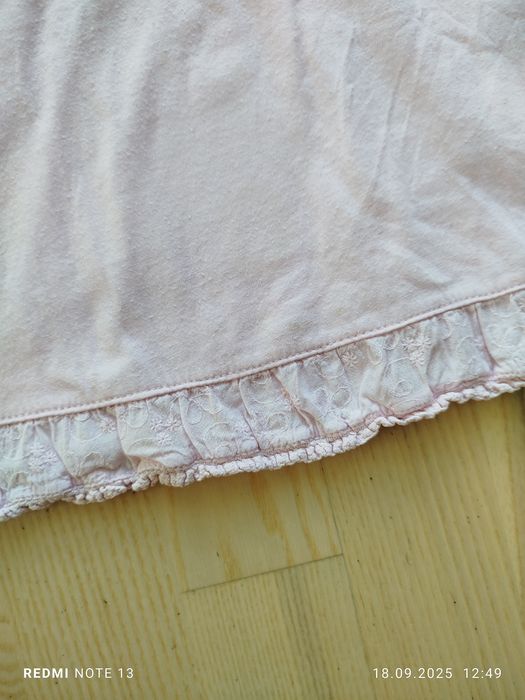 Bawełniana pudroworóżowa koszula nocna do spania piżama pidżama