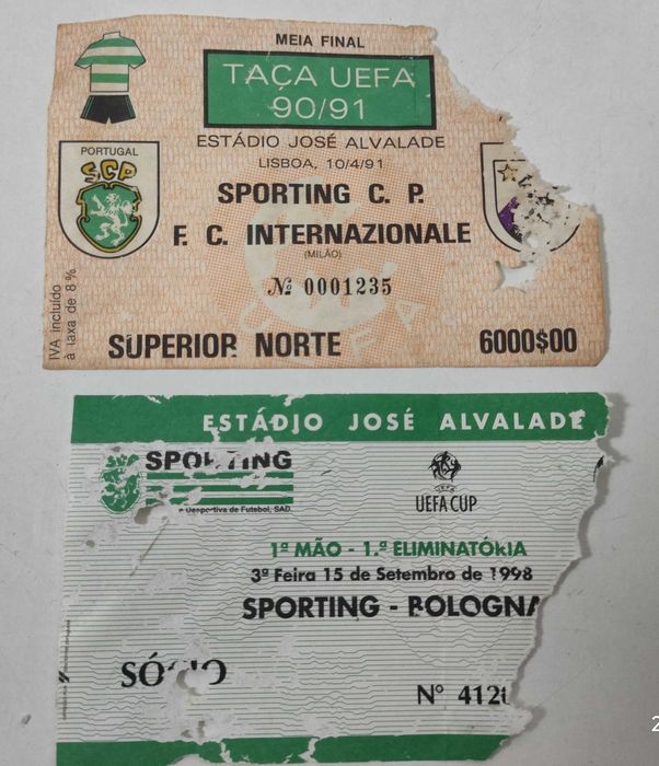 Sporting - Bilhetes , Disco e estatueta do Leão