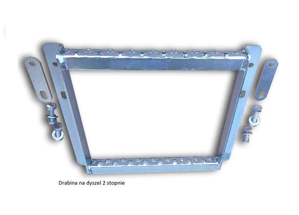 Drabinka 2-stopniowa na dyszel przyczepy, antypoślizgowa, ocynkowana