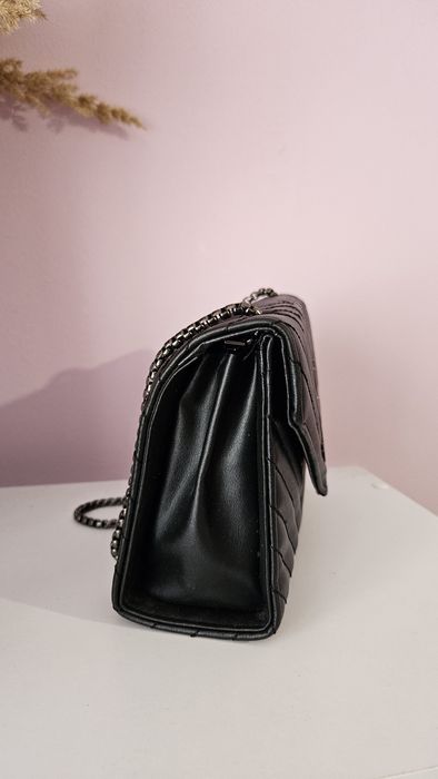 Saint Laurent сумка-клатч чорна з ланцюжком, еко-шкіра 21×15×8