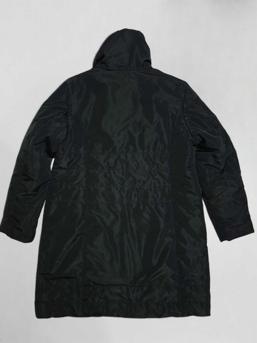 Płaszcz pikowany czarny duży kołnierz ze stójką długi duży rozmiar plus size