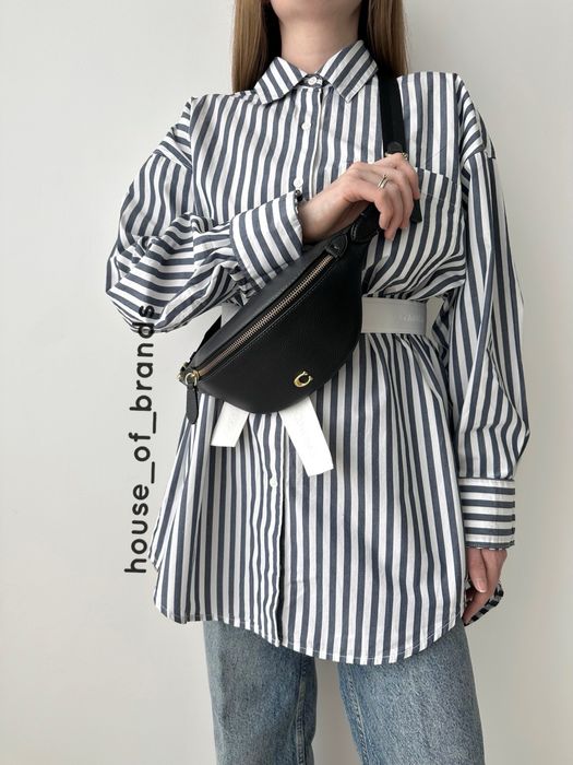 COACH Жіноча шкіряна поясна сумка бананка Женская кожаная сумочка коуч