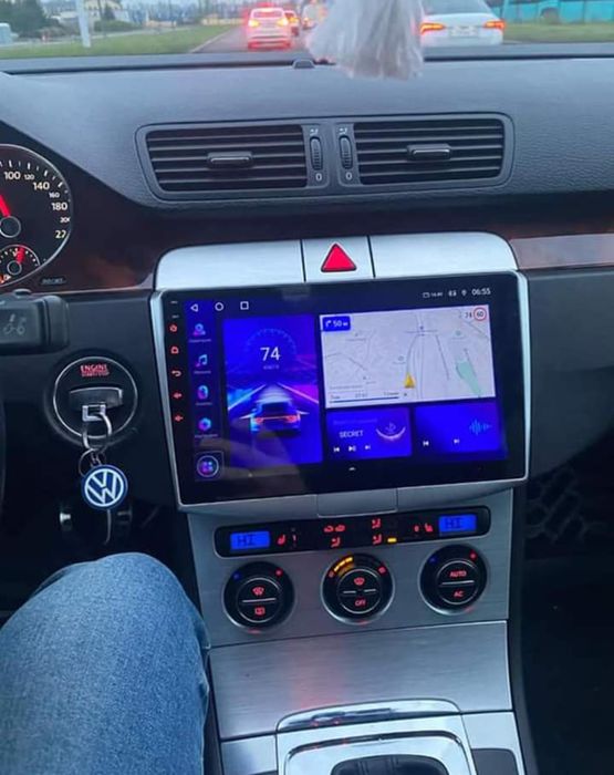 Rádio Android 13 com GPS Volkswagen Passat B6 B7 (Novo)