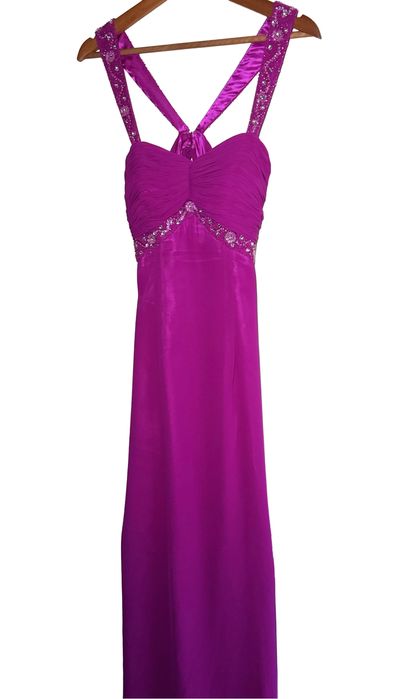 Długa sukienka na studniówke wieczorowa na bal z cekinami i kryształka