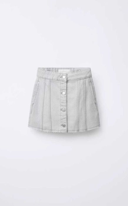 Джинсова спідничка ZARA сіра спідниця на гудзиках шорти бермуди h&m