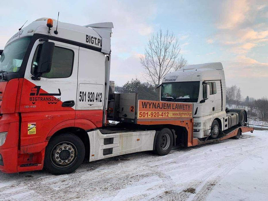 Transport niskopodwoziowy ciągników siodłowych, Wynajem lawet