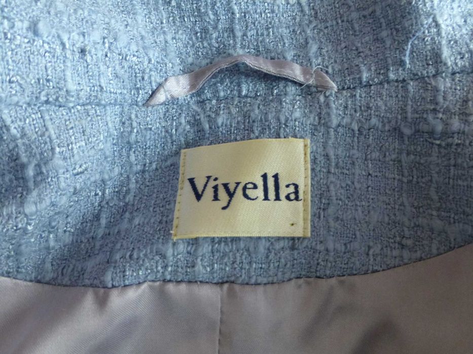 Viyella lekki krótki żakiet z przędzy boucle z rękawem 3/4 44