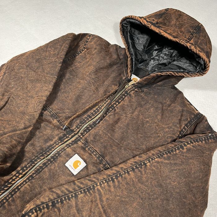 Carhartt Rework Jacket Casaco Acid Wash Castanho - Tamanho M