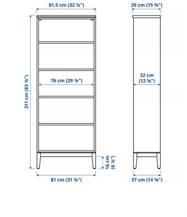 Armário alto com porta de vidro e Estante IKEA IDANÄS
