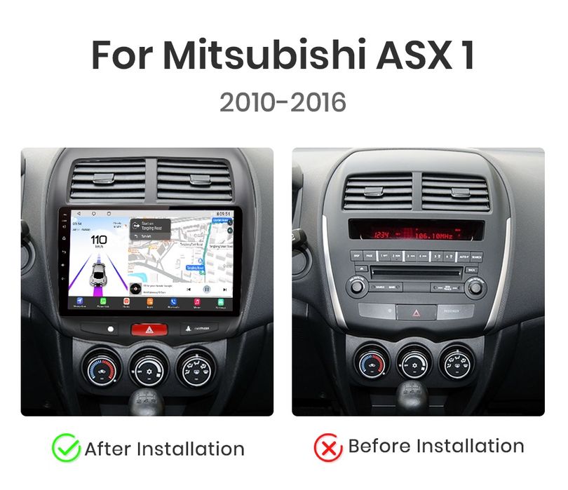 Rádio android Mitsubishi ASX 1 de 2010-16 Carplay GPS wifi 2/32GB NOVO