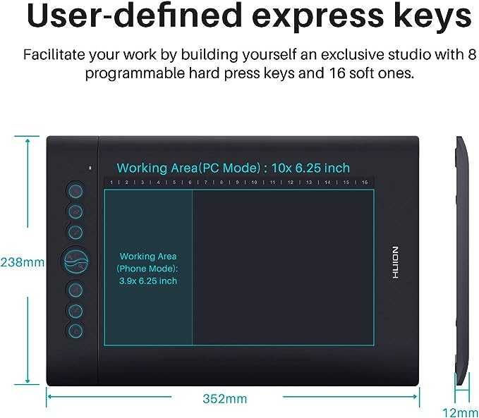 HUION H610 Pro V2 Graphics Tablet for Photo Editing.64297622601985122