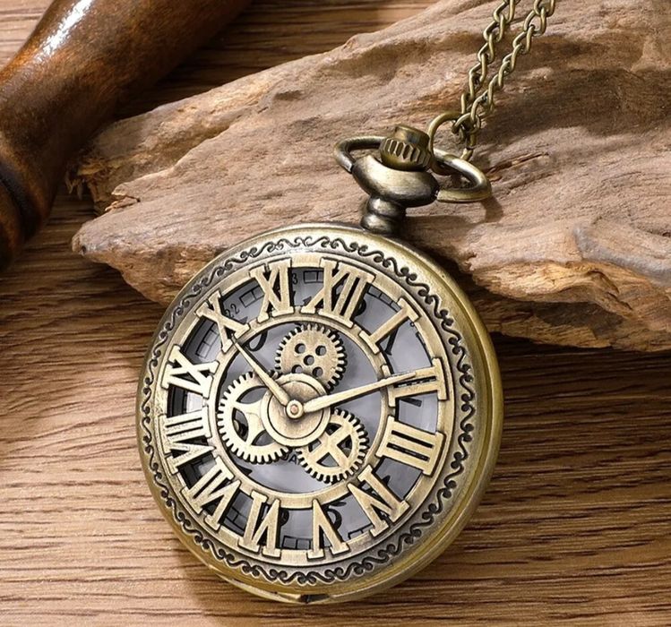 Relógio de Bolso Vintage Design Romano Steampunk - Envio Grátis