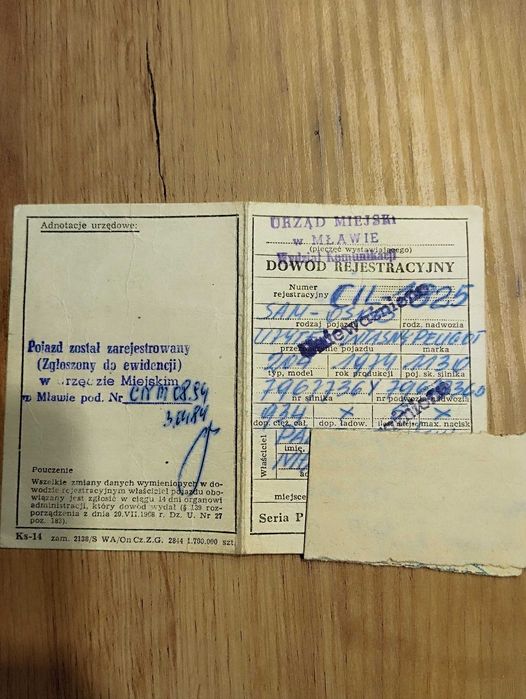 Kolekcjonerski dowód rejestracyjny