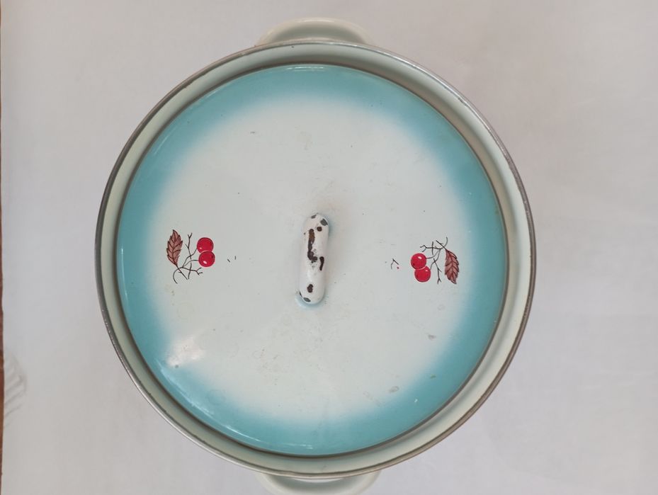 Кастрюля эмалированная уральская роспись времён СССР