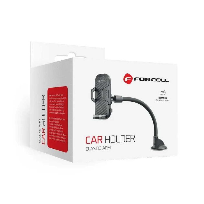 Uchwyt samochodowy do szyby / deski długie ramię 17 cm FORCELL F-GRIP