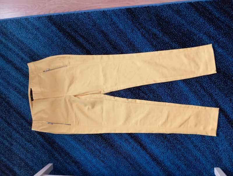 Zara Basic.M.Spodnie do kostek- żółte.Wiosna,lato.