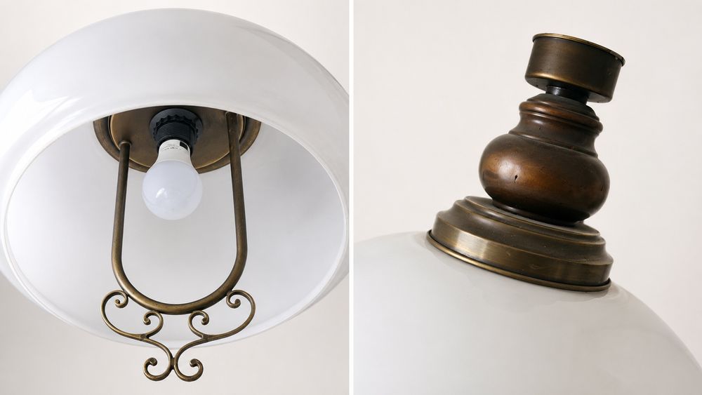 Lampa sufitowa vintage/szklany kosz