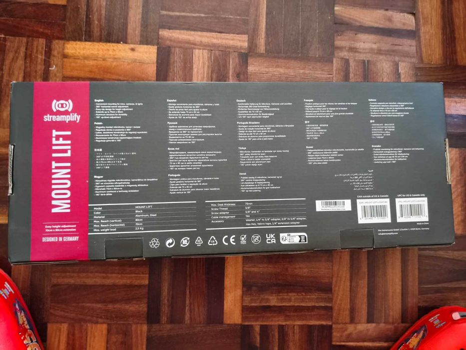 Suporte para microfone e camâra
