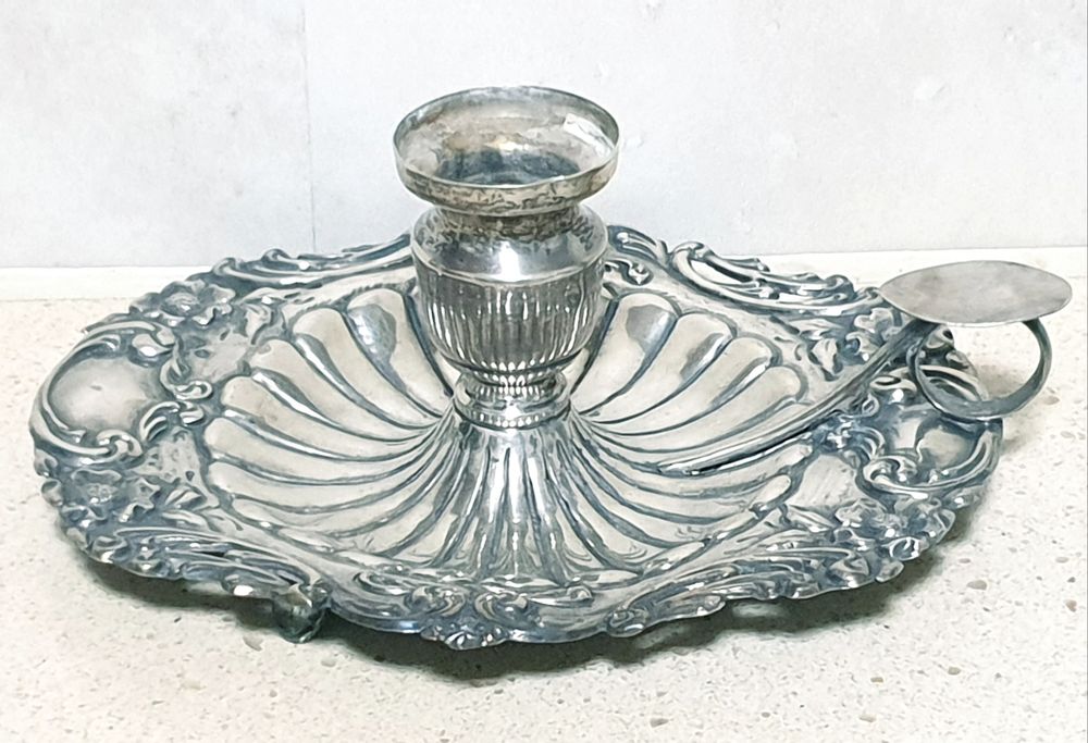 Beautiful antique silver-plated Portuguese palmatorria 'Javali II'